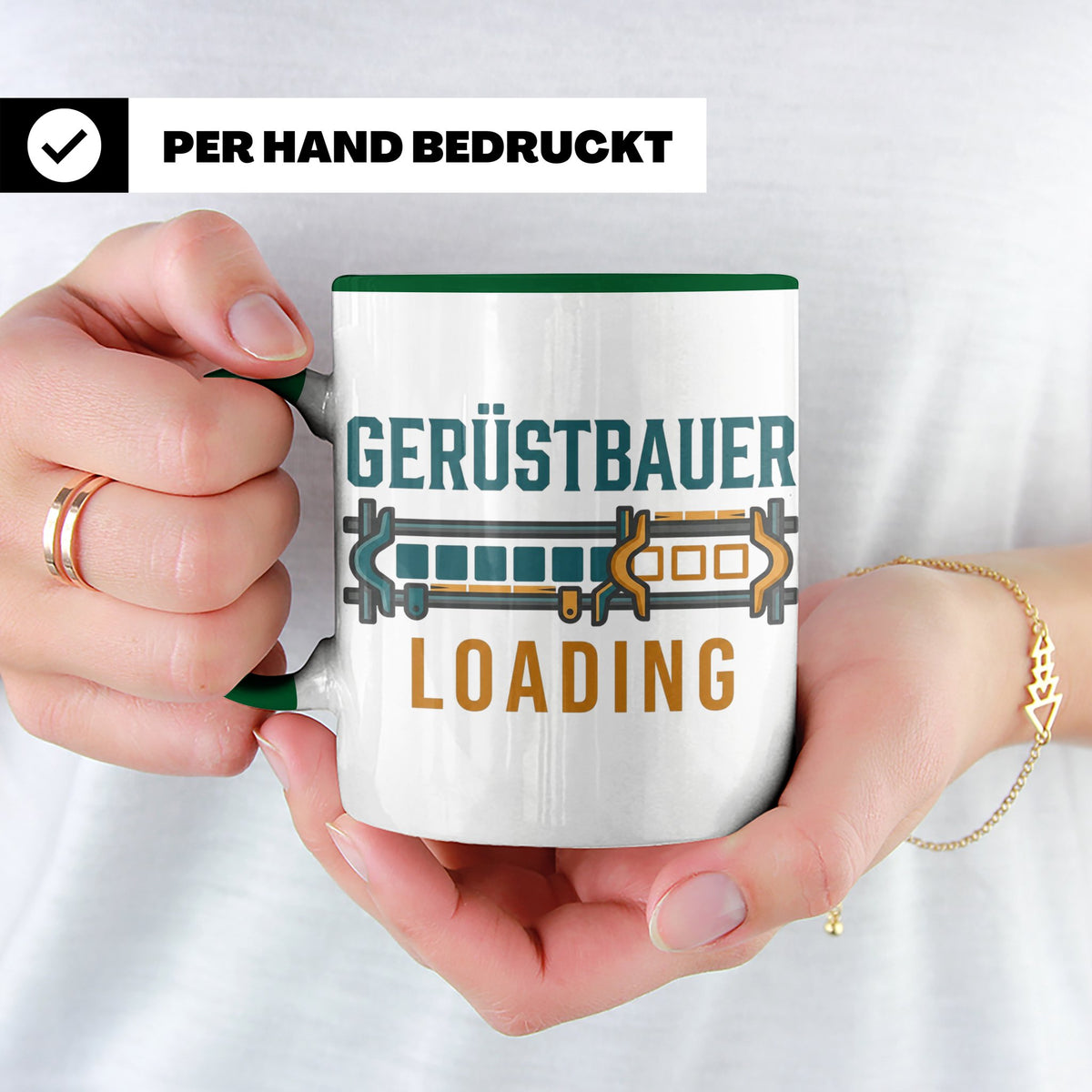 Gerüstbauer Loading Tasse für Azubi & Lehrling, lustiger Kaf – Grün [farbe:grün]
