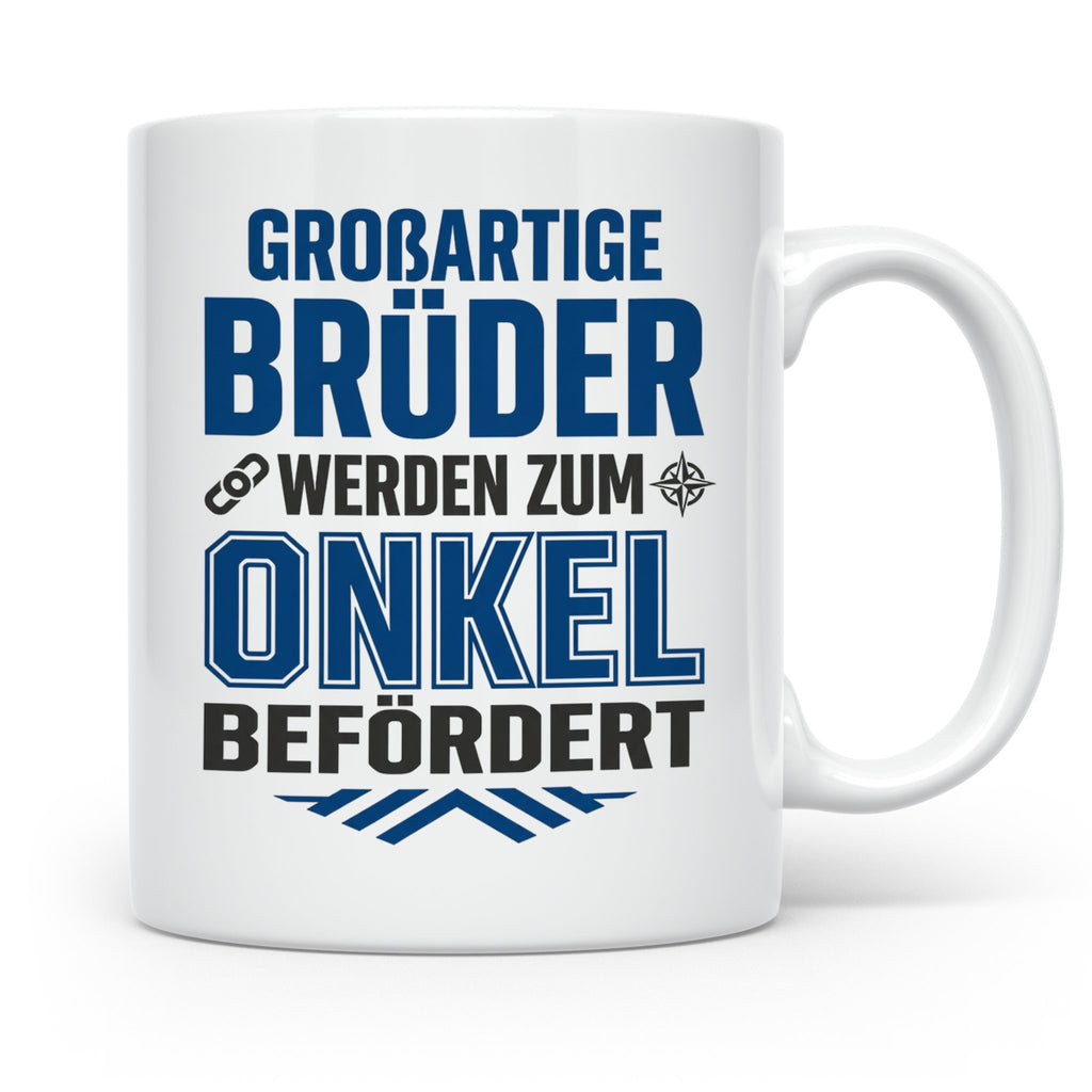Beförderung zum Onkel Tasse Geschenk für Bruder | Du wirst O – Weiß [farbe:weiß]