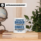 Beförderung zum Onkel Tasse Geschenk für Bruder | Du wirst O – Weiß [farbe:weiß]