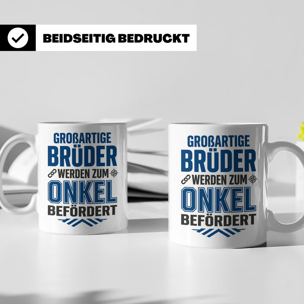 Beförderung zum Onkel Tasse Geschenk für Bruder | Du wirst O – Weiß [farbe:weiß]