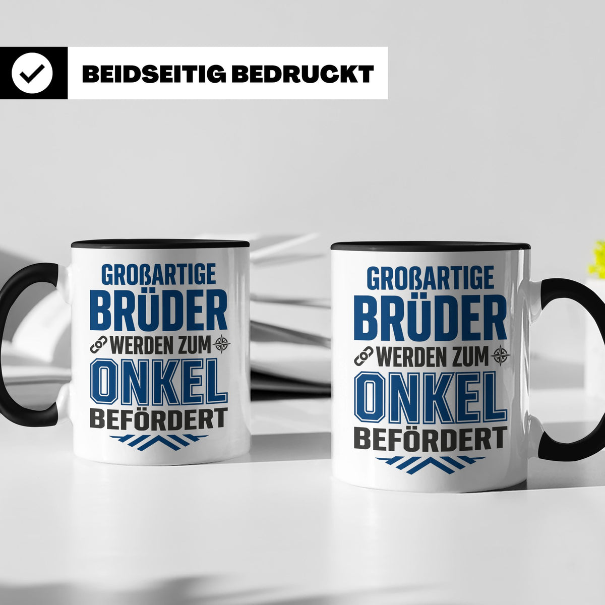 Beförderung zum Onkel Tasse Geschenk für Bruder | Du wirst O – Schwarz [farbe:schwarz]
