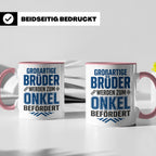 Beförderung zum Onkel Tasse Geschenk für Bruder | Du wirst O – Rosa [farbe:rosa]