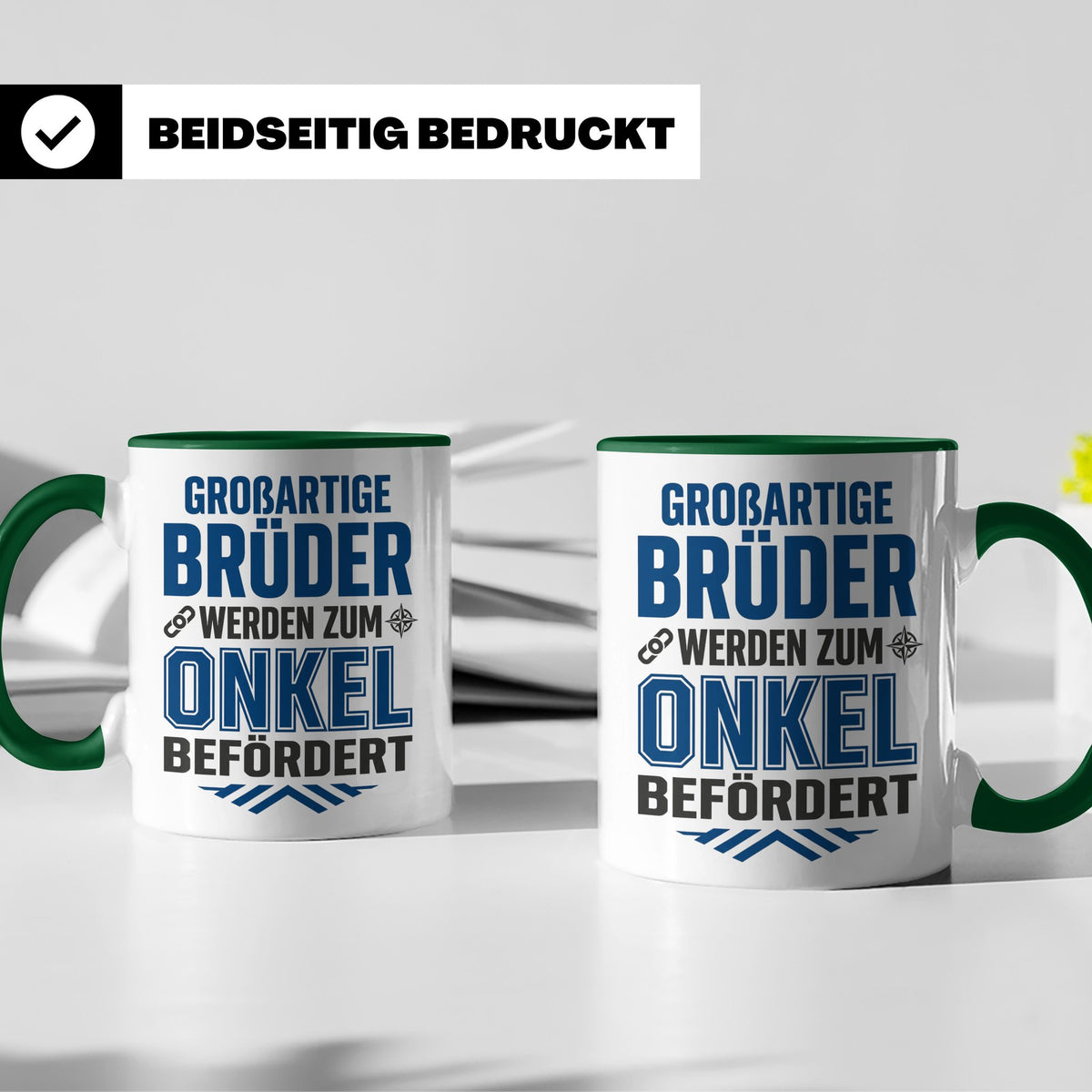 Beförderung zum Onkel Tasse Geschenk für Bruder | Du wirst O – Grün [farbe:grün]