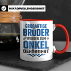 Beförderung zum Onkel Tasse Geschenk für Bruder | Du wirst O – Rot [farbe:rot]