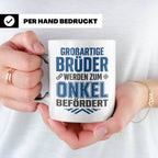 Beförderung zum Onkel Tasse Geschenk für Bruder | Du wirst O – Weiß [farbe:weiß]