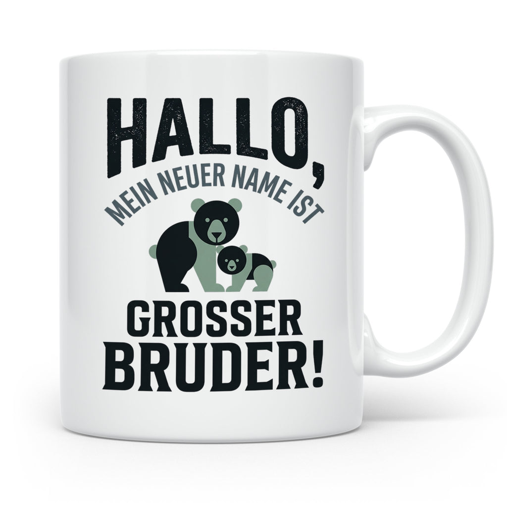 Großer Bruder Tasse mit Bären, Geschenk für werdenden Bruder – Weiß [farbe:weiß]