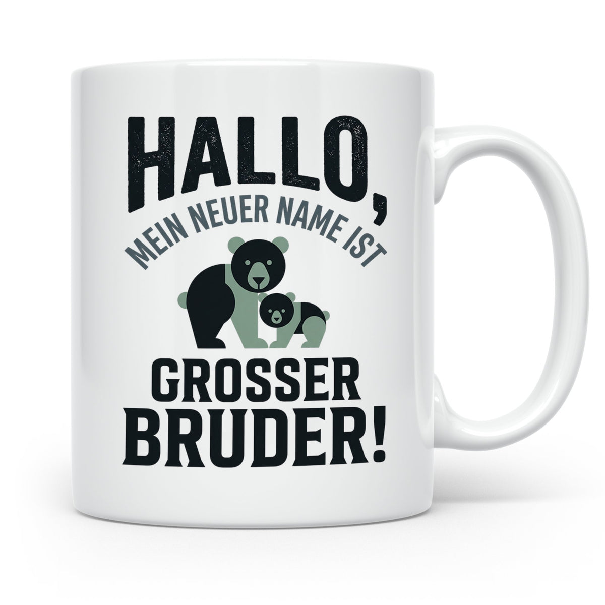 Großer Bruder Tasse mit Bären, Geschenk für werdenden Bruder – Weiß [farbe:weiß]