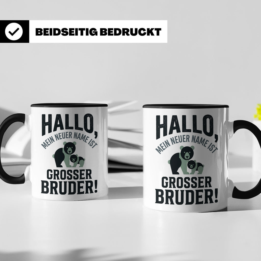Großer Bruder Tasse mit Bären, Geschenk für werdenden Bruder – Schwarz [farbe:schwarz]
