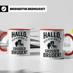 Großer Bruder Tasse mit Bären, Geschenk für werdenden Bruder – Rot [farbe:rot]