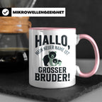 Großer Bruder Tasse mit Bären, Geschenk für werdenden Bruder – Rosa [farbe:rosa]