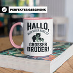 Großer Bruder Tasse mit Bären, Geschenk für werdenden Bruder – Rosa [farbe:rosa]