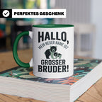 Großer Bruder Tasse mit Bären, Geschenk für werdenden Bruder – Grün [farbe:grün]