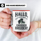 Großer Bruder Tasse mit Bären, Geschenk für werdenden Bruder – Rot [farbe:rot]