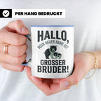 Großer Bruder Tasse mit Bären, Geschenk für werdenden Bruder – Blau [farbe:blau]