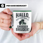 Großer Bruder Tasse mit Bären, Geschenk für werdenden Bruder – Grün [farbe:grün]