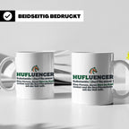 Hufluencer Tasse mit Spruch für Reiterin, Geschenk Pferdemäd – Weiß [farbe:weiß]