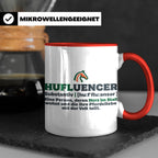Hufluencer Tasse mit Spruch für Reiterin, Geschenk Pferdemäd – Rot [farbe:rot]