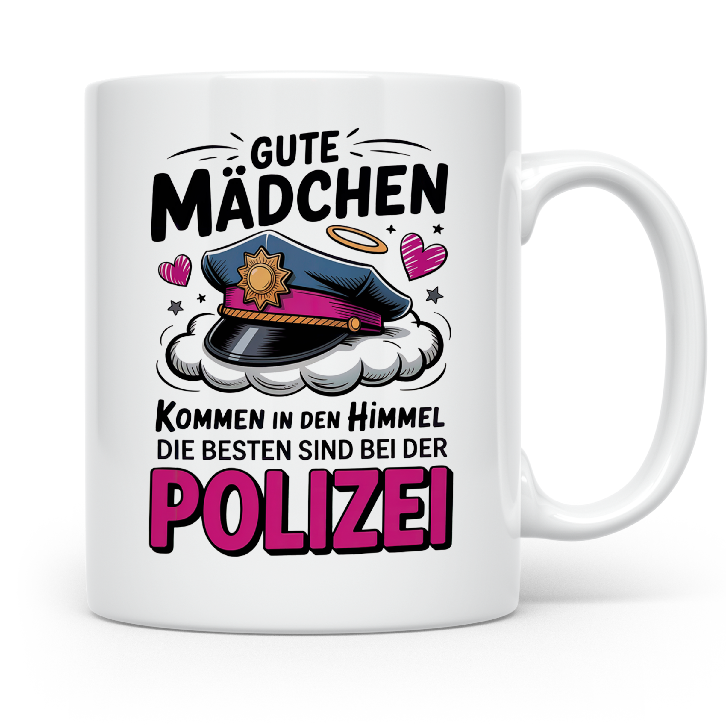 Polizei Tasse - Gute Mädchen kommen in den Himmel Beamtin Ge – Weiß [farbe:weiß]
