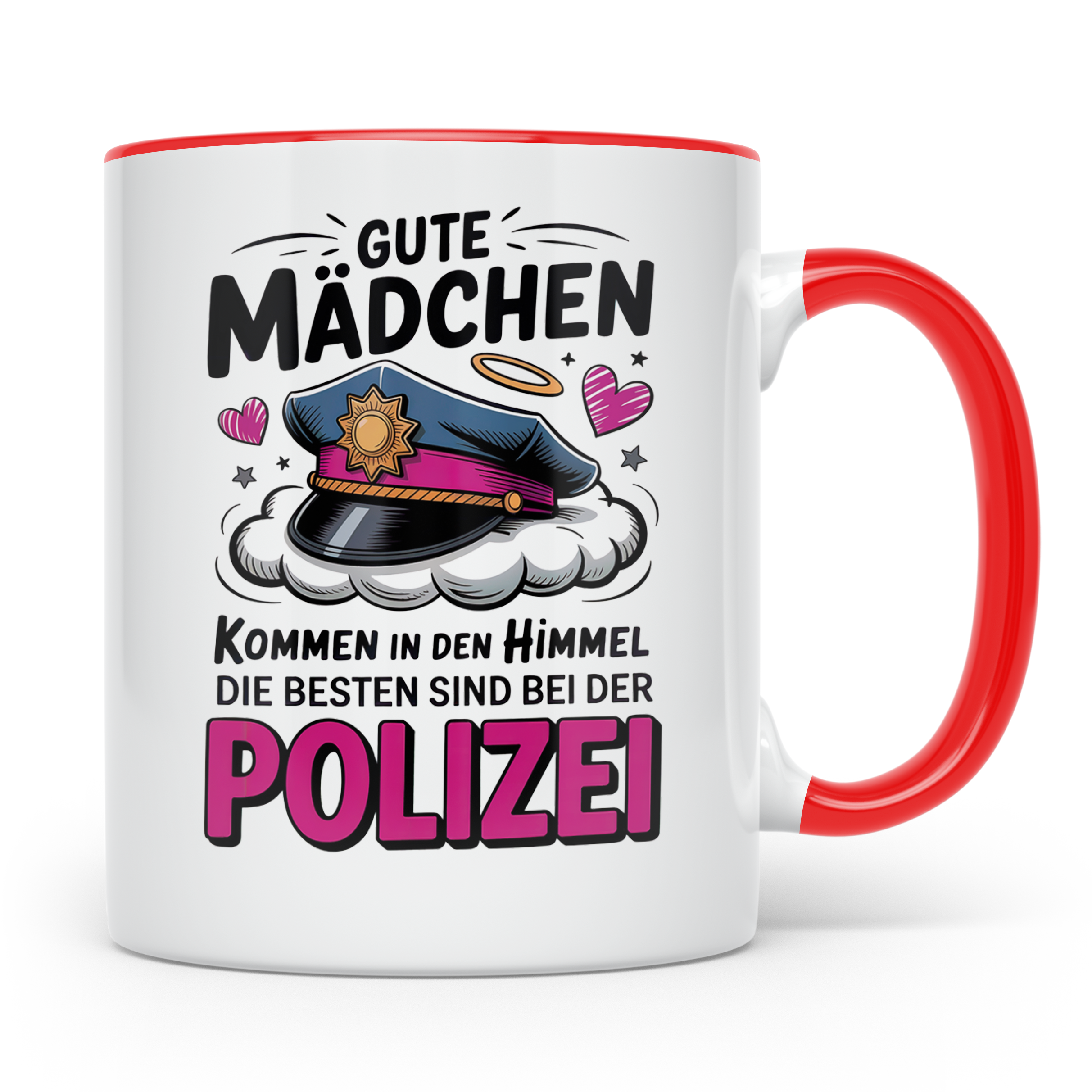 Polizei Tasse - Gute Mädchen kommen in den Himmel Beamtin Ge – Rot [farbe:rot]
