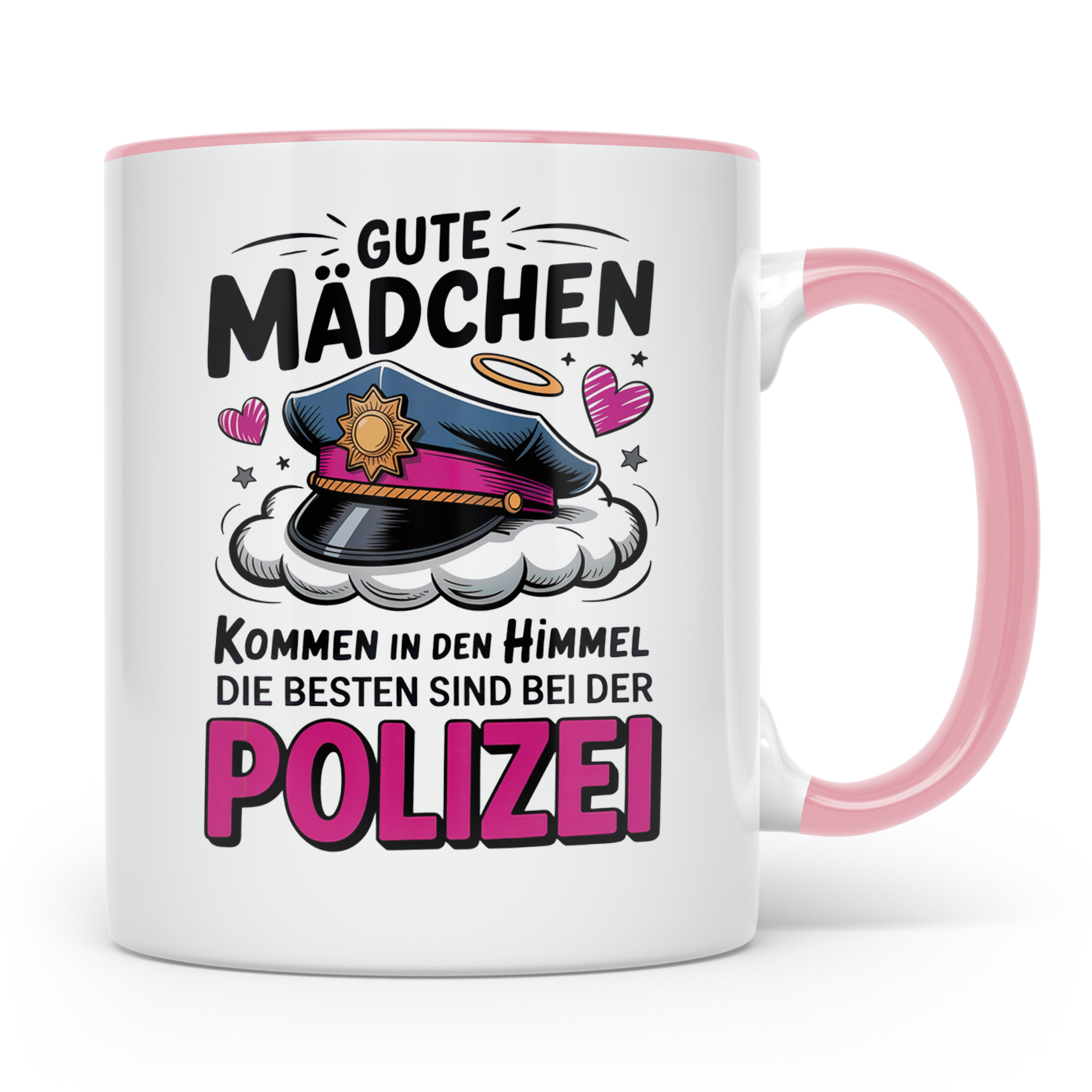 Polizei Tasse - Gute Mädchen kommen in den Himmel Beamtin Ge – Rosa [farbe:rosa]