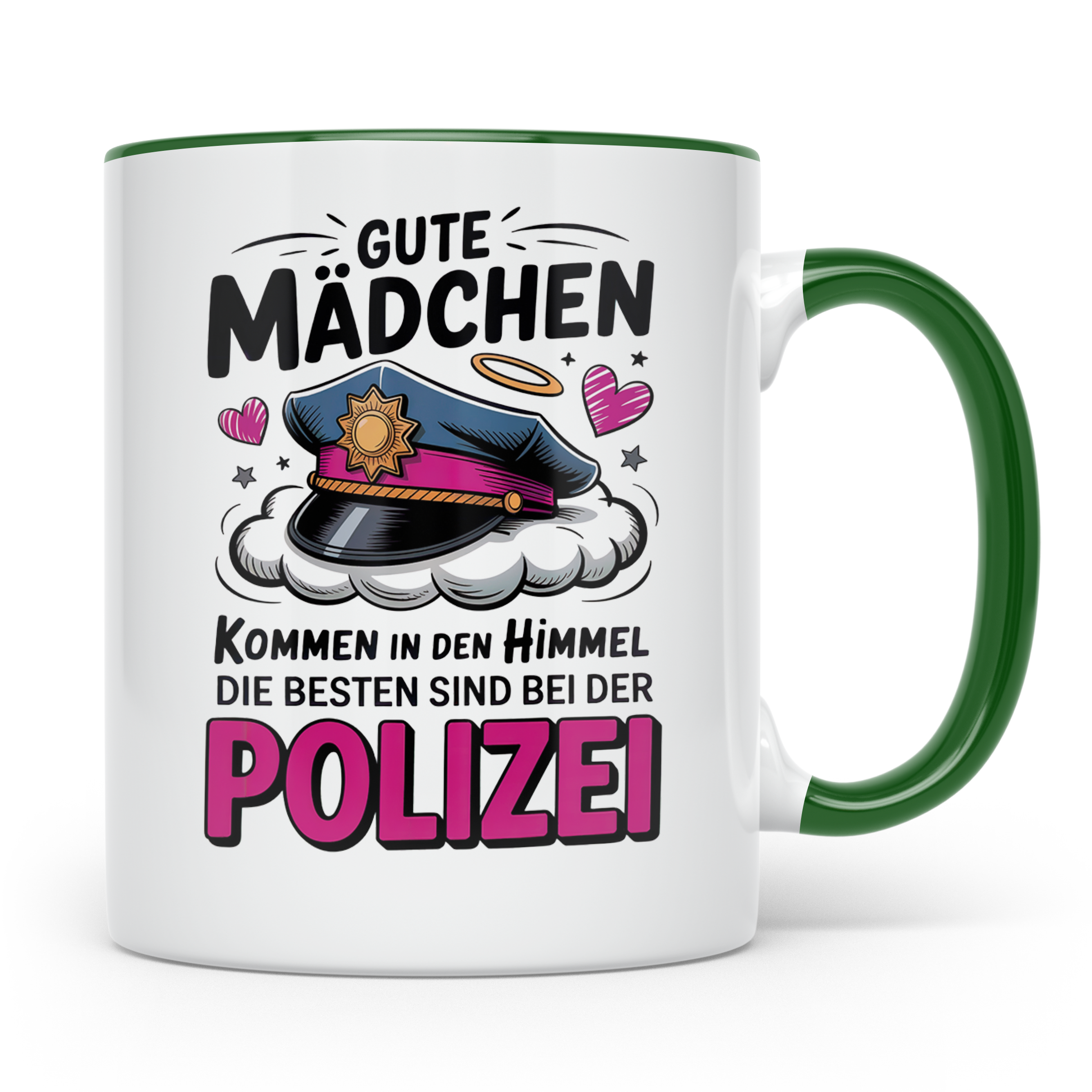 Polizei Tasse - Gute Mädchen kommen in den Himmel Beamtin Ge – Grün [farbe:grün]