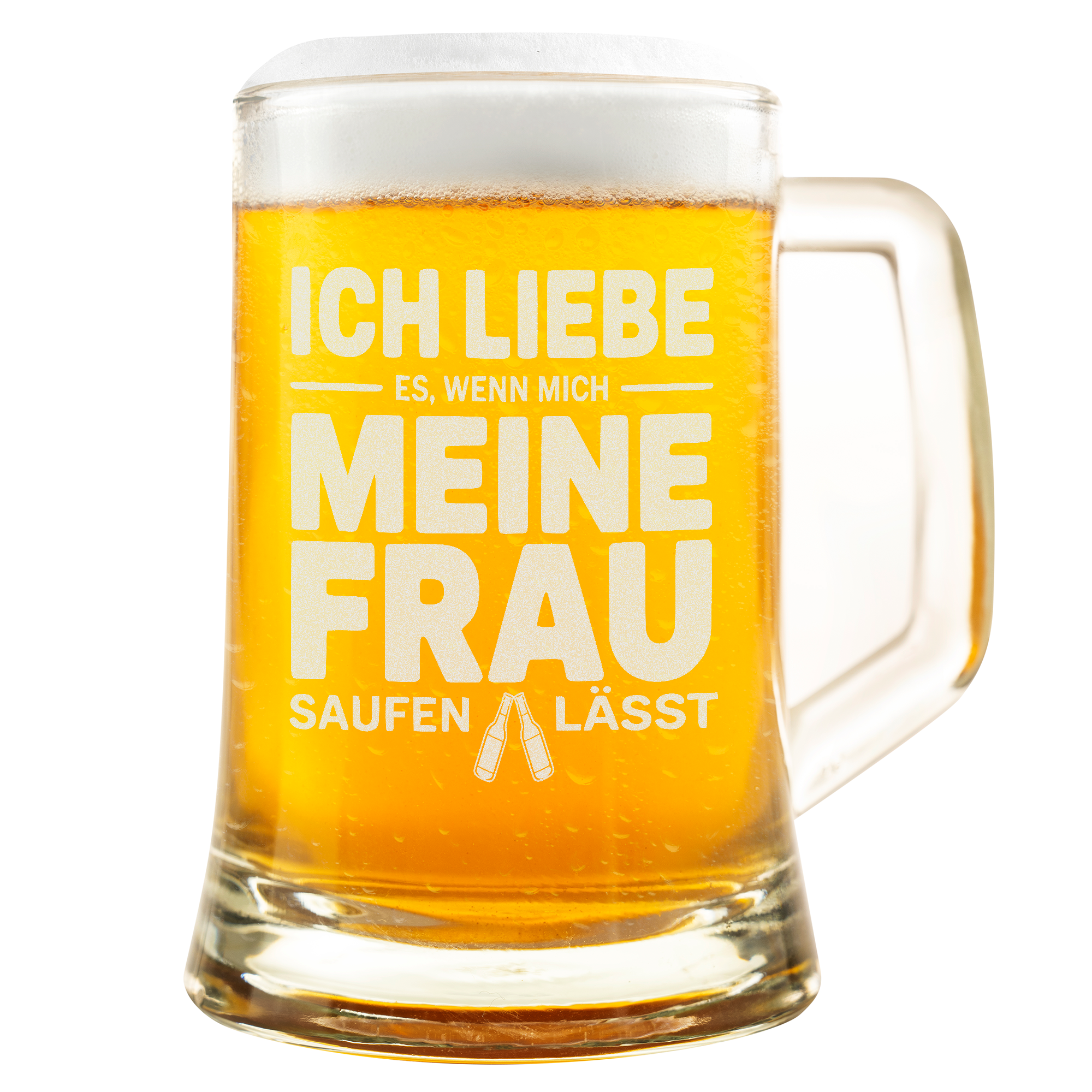 Lustiger Bierkrug für Männer – „Ich liebe es, wenn mich meine Frau saufen lässt“ – Perfektes Geschenk für Ehemann & Bierliebhaber