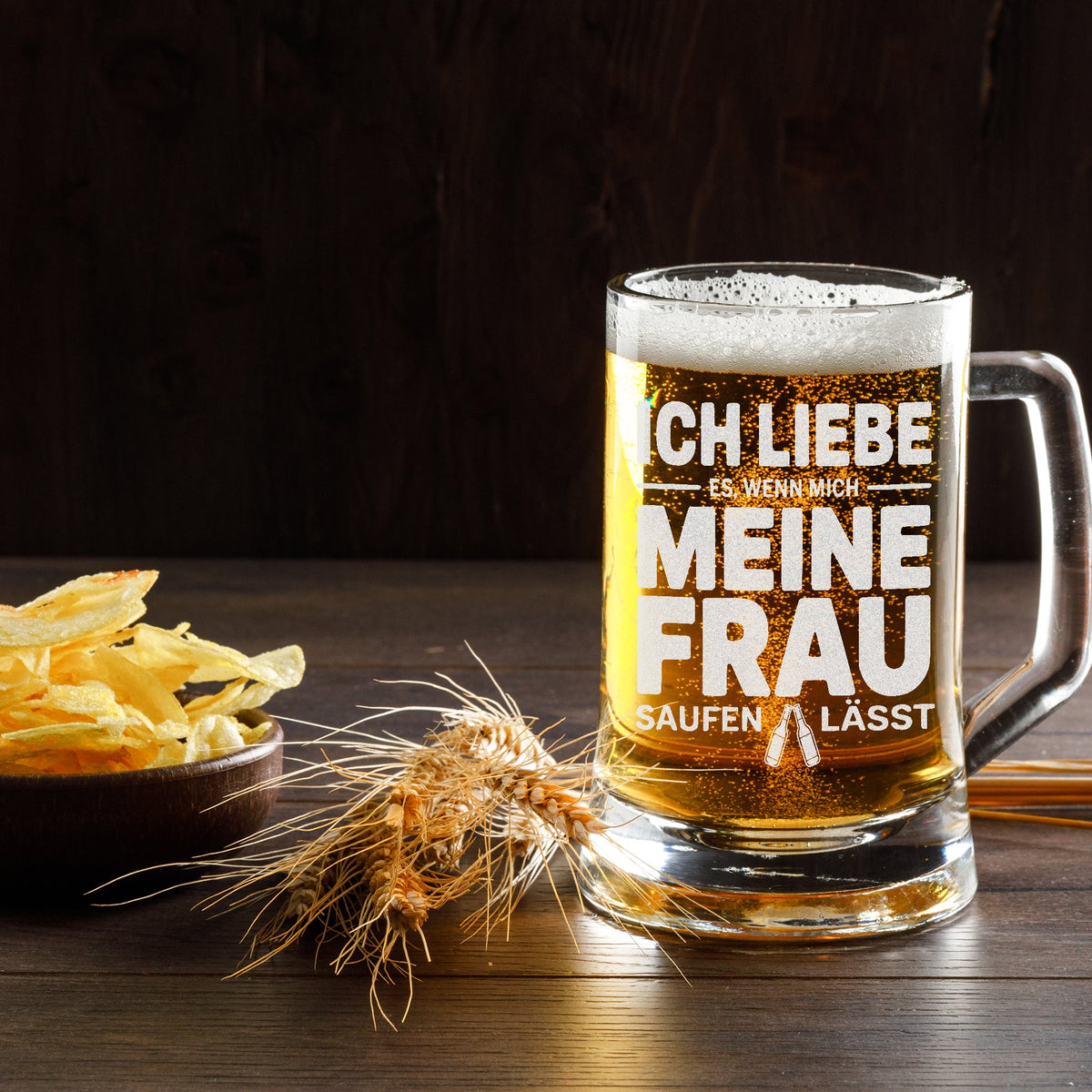 Lustiger Bierkrug für Männer – „Ich liebe es, wenn mich meine Frau saufen lässt“ – Perfektes Geschenk für Ehemann & Bierliebhaber