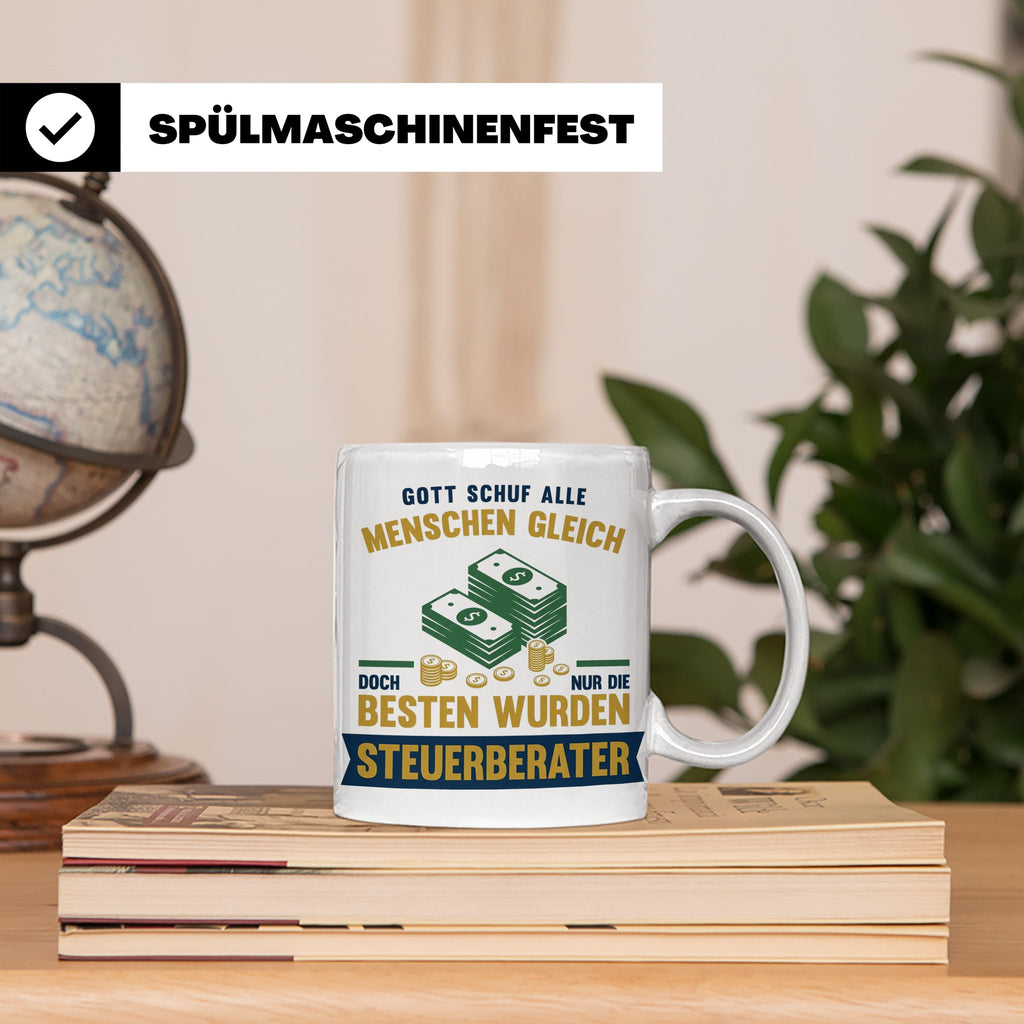 Steuerberater Tasse mit Spruch Gott schuf die Besten, Kaffee – Weiß [farbe:weiß]