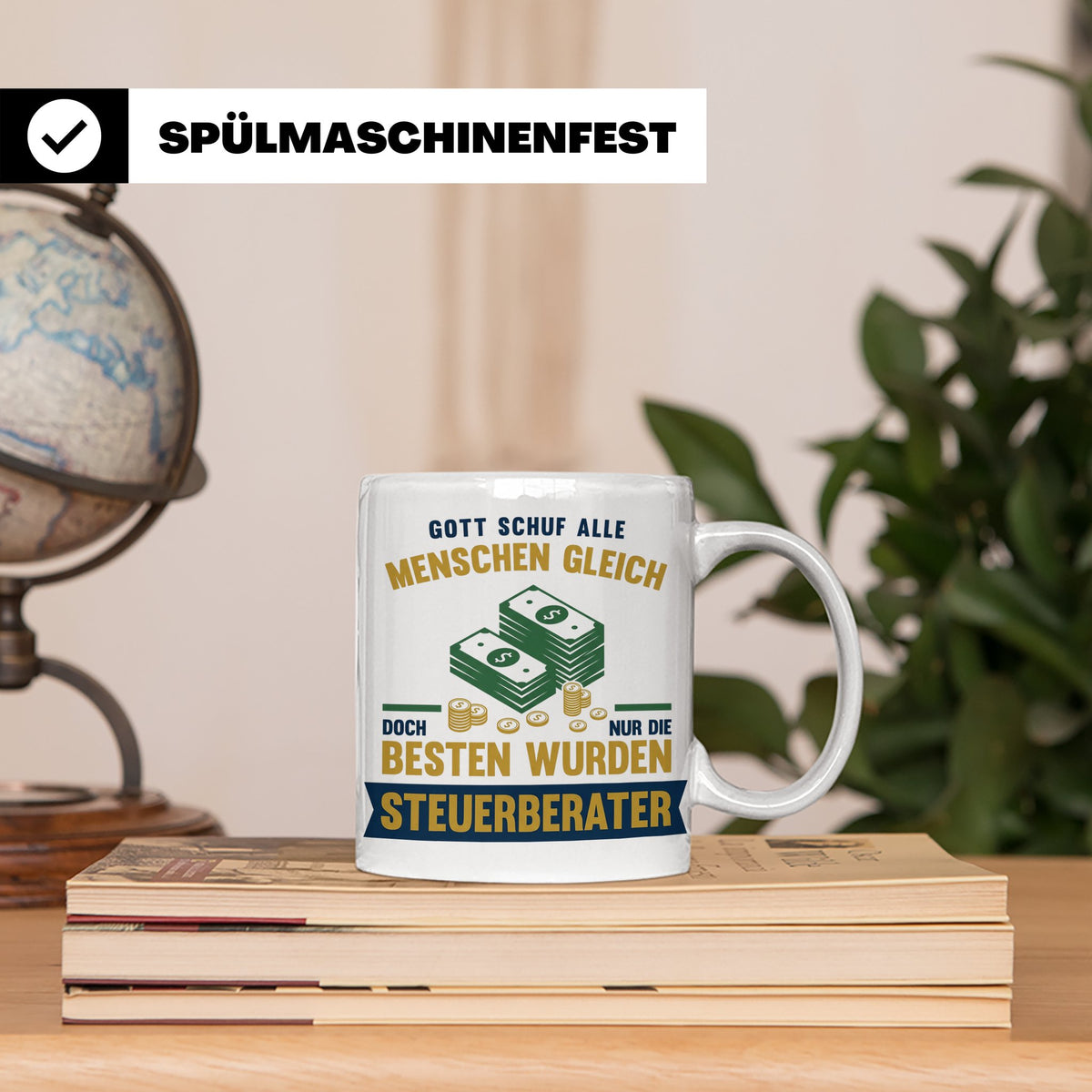 Steuerberater Tasse mit Spruch Gott schuf die Besten, Kaffee – Weiß [farbe:weiß]
