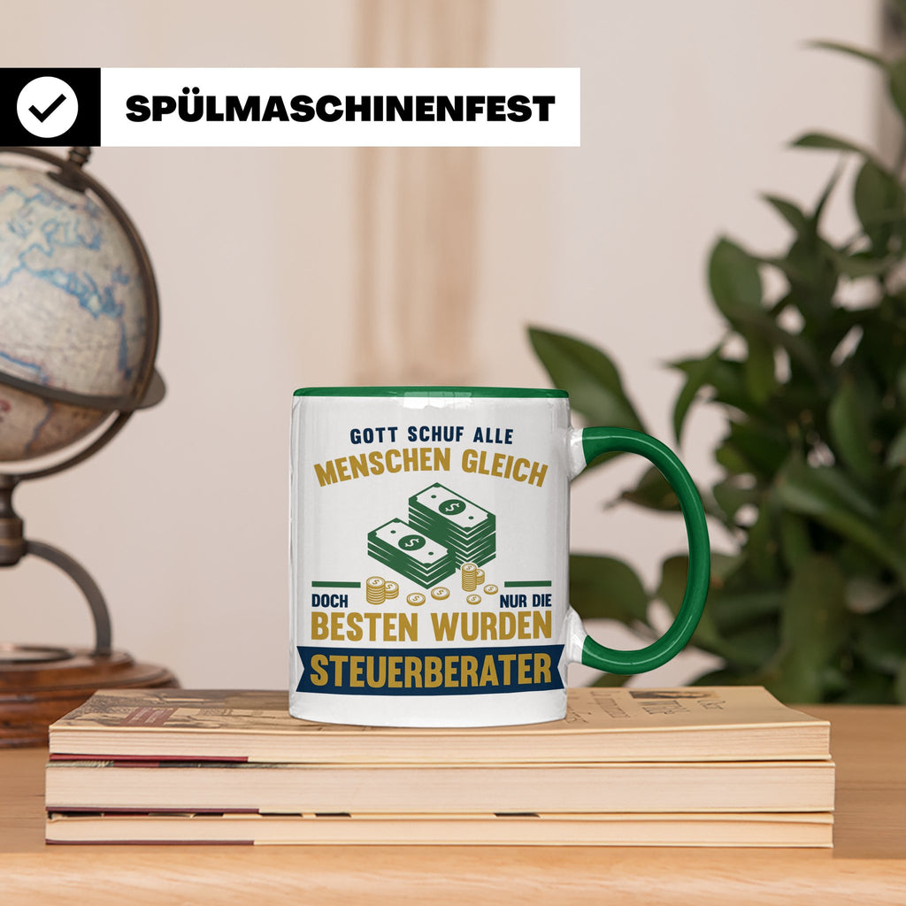 Steuerberater Tasse mit Spruch Gott schuf die Besten, Kaffee – Grün [farbe:grün]