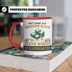 Steuerberater Tasse mit Spruch Gott schuf die Besten, Kaffee – Rot [farbe:rot]