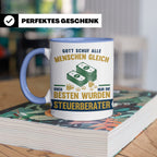 Steuerberater Tasse mit Spruch Gott schuf die Besten, Kaffee – Blau [farbe:blau]