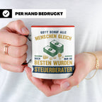 Steuerberater Tasse mit Spruch Gott schuf die Besten, Kaffee – Rot [farbe:rot]