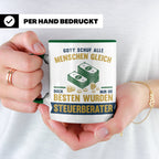 Steuerberater Tasse mit Spruch Gott schuf die Besten, Kaffee – Grün [farbe:grün]