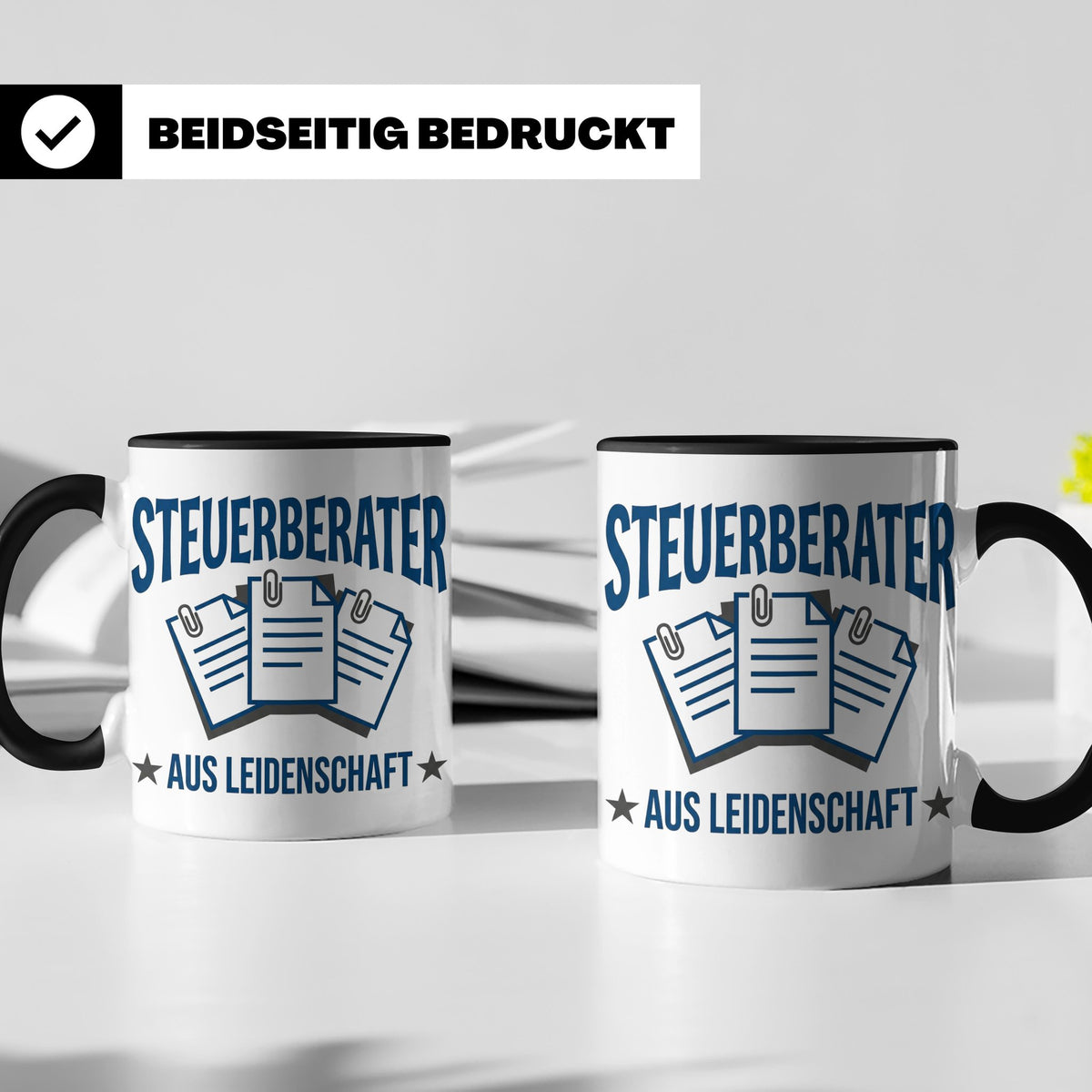 Steuerberater Tasse mit Spruch Aus Leidenschaft | Geschenk f – Schwarz [farbe:schwarz]