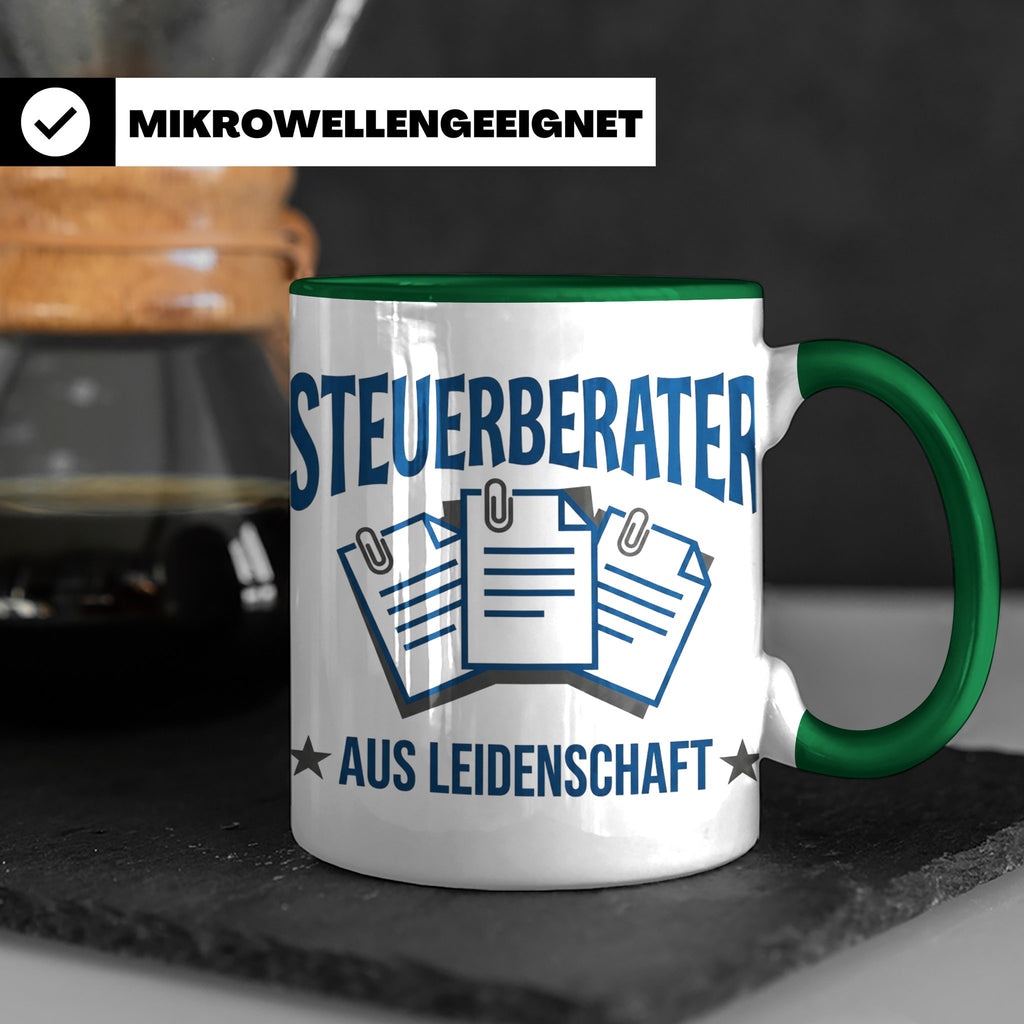 Steuerberater Tasse mit Spruch Aus Leidenschaft | Geschenk f – Grün [farbe:grün]