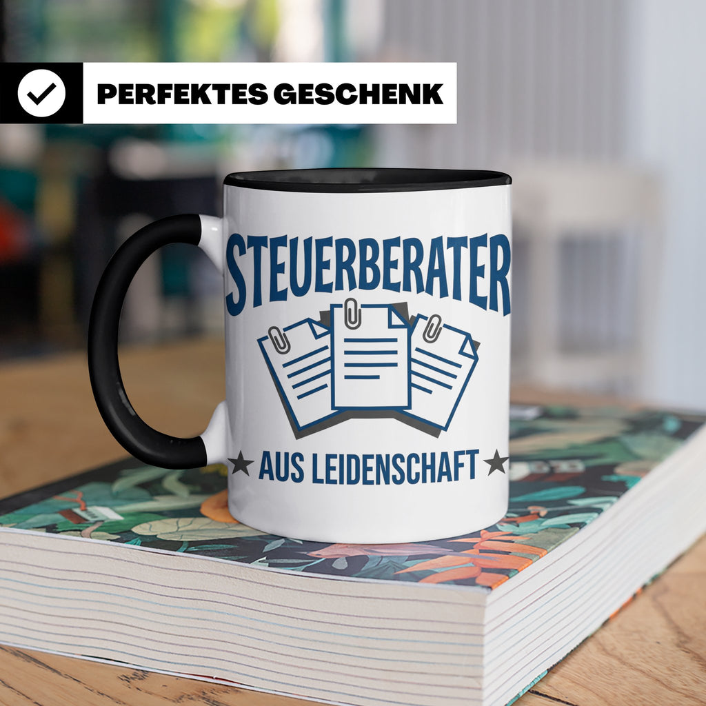 Steuerberater Tasse mit Spruch Aus Leidenschaft | Geschenk f – Schwarz [farbe:schwarz]