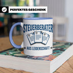 Steuerberater Tasse mit Spruch Aus Leidenschaft | Geschenk f – Blau [farbe:blau]