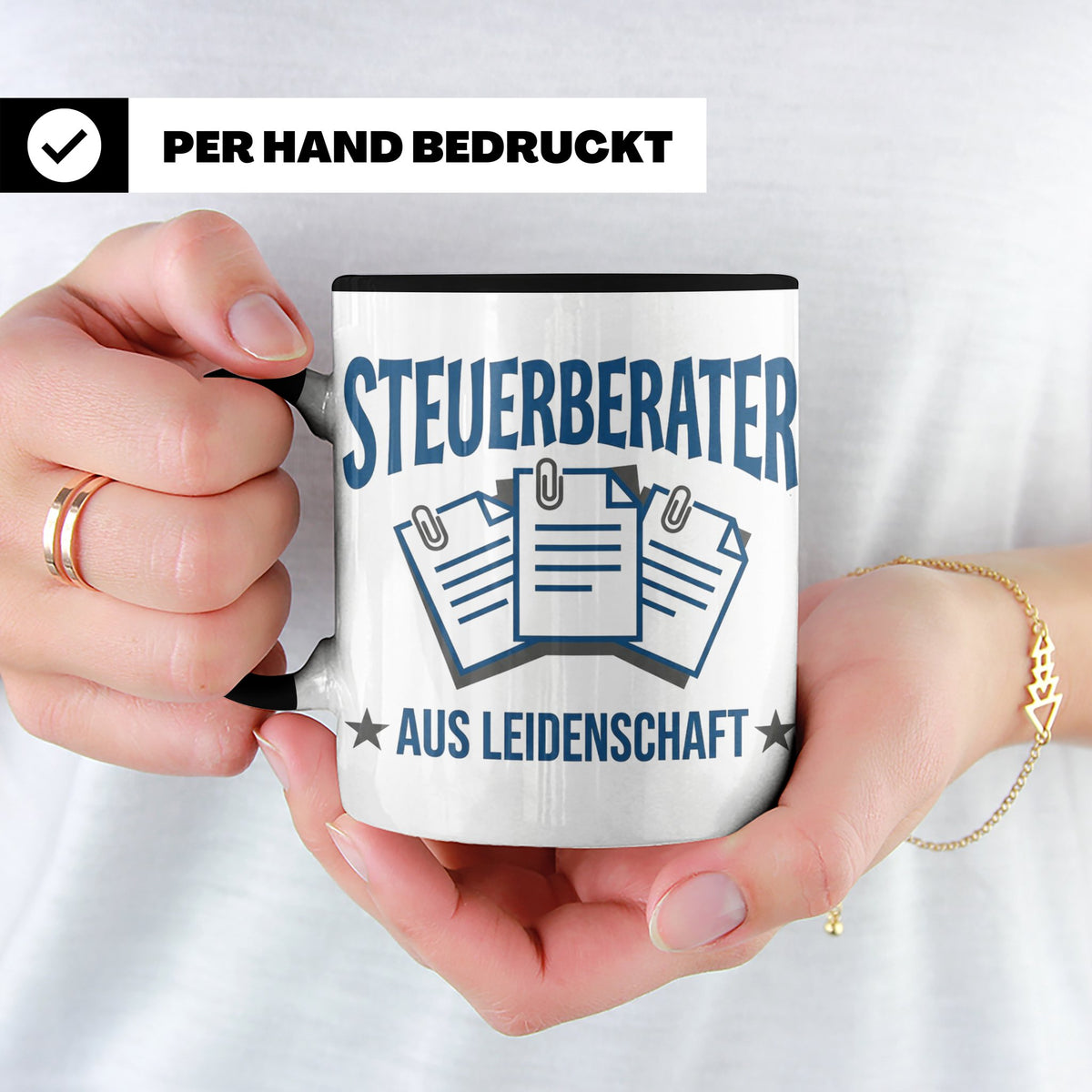 Steuerberater Tasse mit Spruch Aus Leidenschaft | Geschenk f – Schwarz [farbe:schwarz]