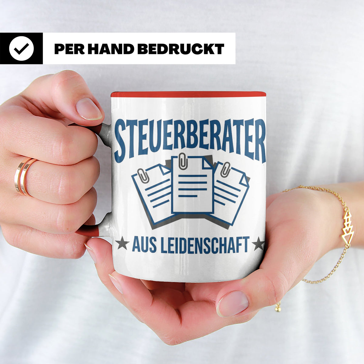 Steuerberater Tasse mit Spruch Aus Leidenschaft | Geschenk f – Rot [farbe:rot]
