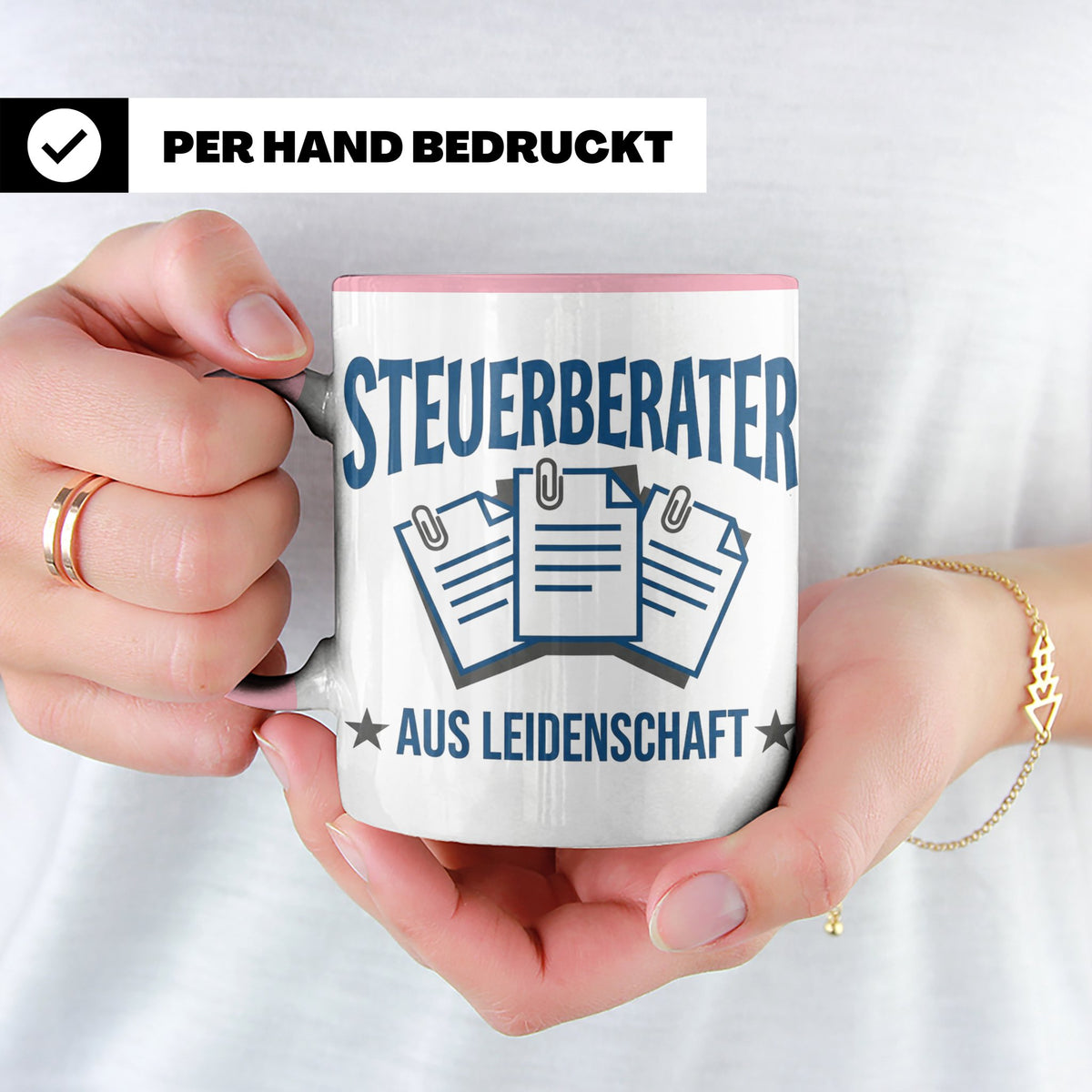 Steuerberater Tasse mit Spruch Aus Leidenschaft | Geschenk f – Rosa [farbe:rosa]