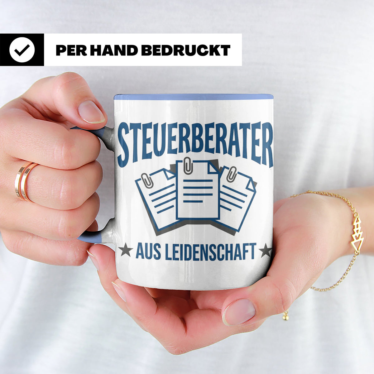 Steuerberater Tasse mit Spruch Aus Leidenschaft | Geschenk f – Blau [farbe:blau]