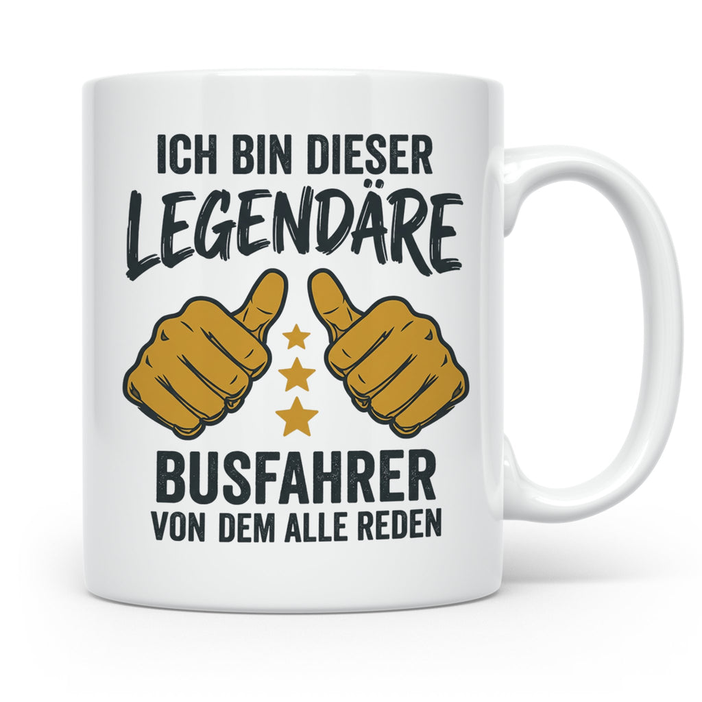 Busfahrer Tasse Spruch Legendärer Busfahrer von dem alle red – Weiß [farbe:weiß]