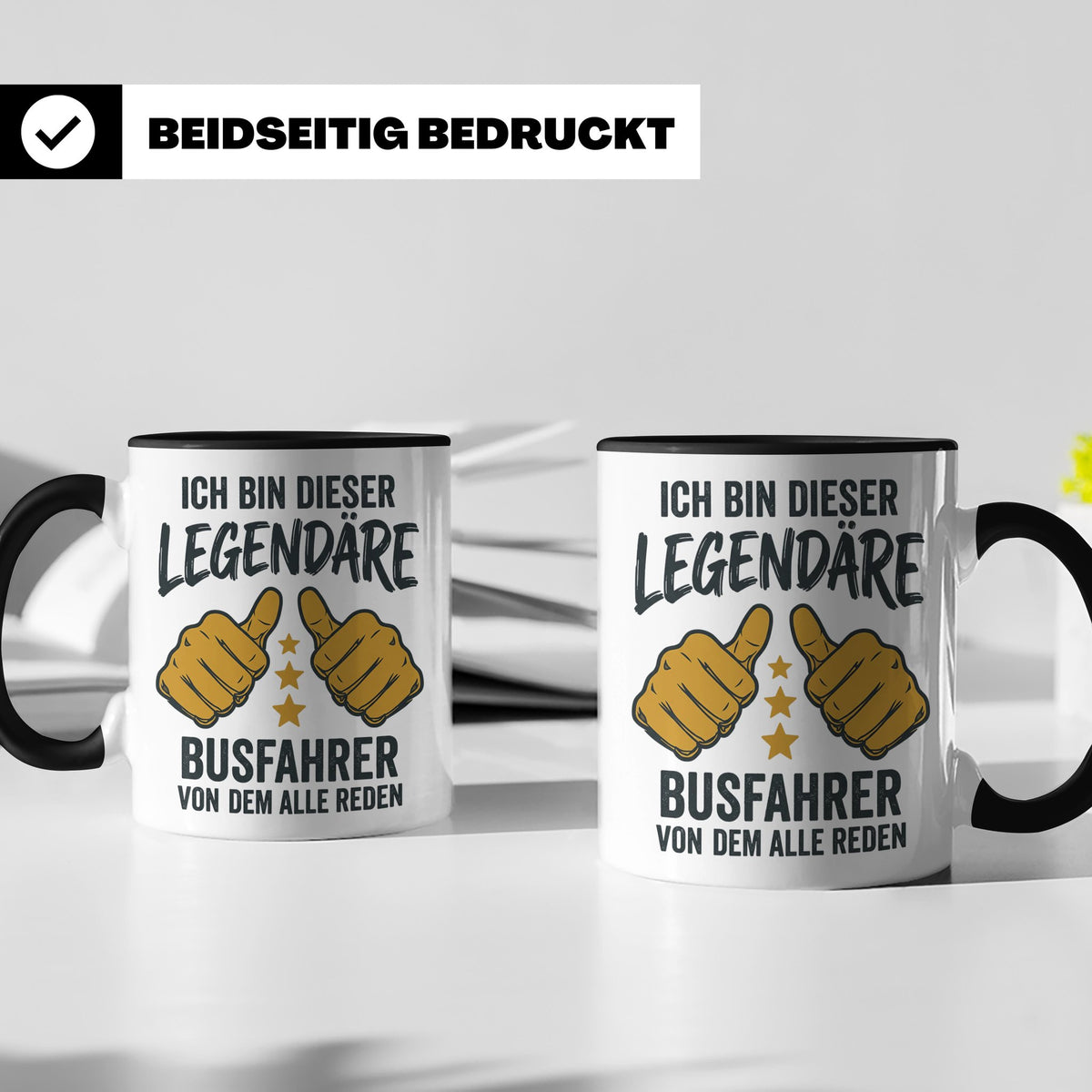 Busfahrer Tasse Spruch Legendärer Busfahrer von dem alle red – Schwarz [farbe:schwarz]