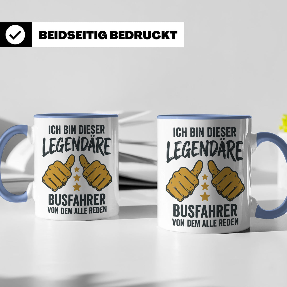 Busfahrer Tasse Spruch Legendärer Busfahrer von dem alle red – Blau [farbe:blau]