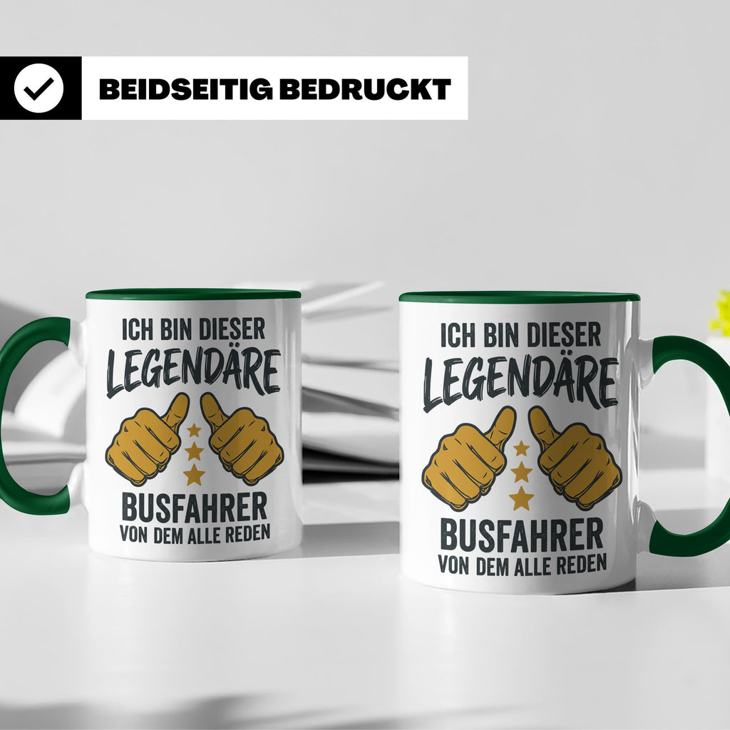 Busfahrer Tasse Spruch Legendärer Busfahrer von dem alle red – Grün [farbe:grün]