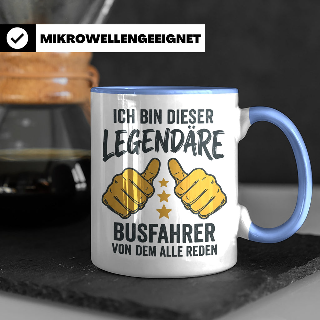 Busfahrer Tasse Spruch Legendärer Busfahrer von dem alle red – Blau [farbe:blau]