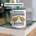 Busfahrer Tasse Spruch Legendärer Busfahrer von dem alle red – Grün [farbe:grün]