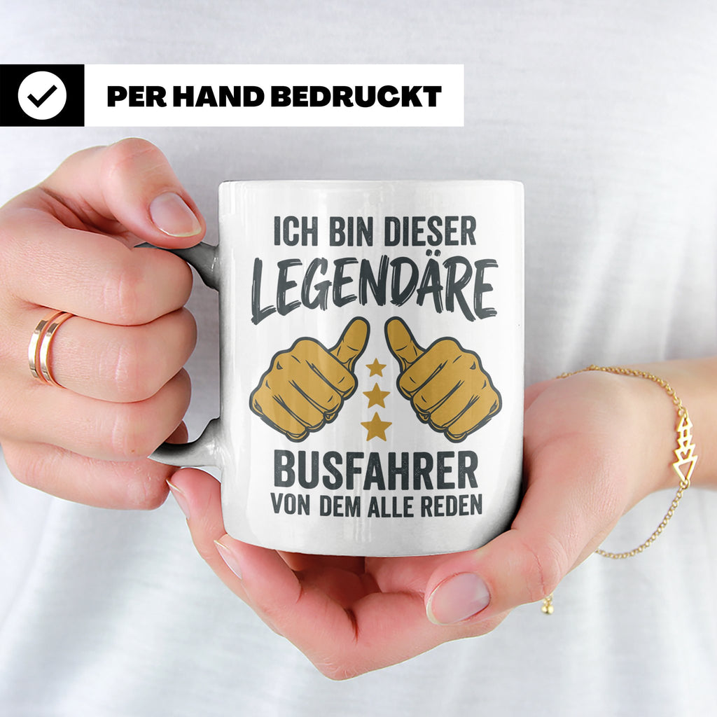 Busfahrer Tasse Spruch Legendärer Busfahrer von dem alle red – Weiß [farbe:weiß]