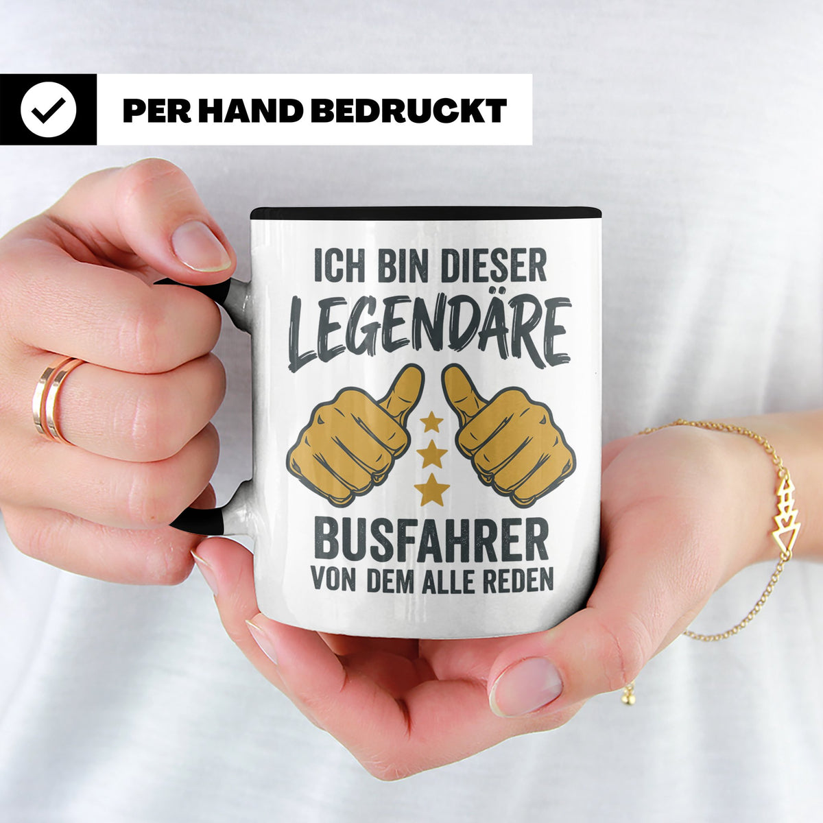 Busfahrer Tasse Spruch Legendärer Busfahrer von dem alle red – Schwarz [farbe:schwarz]